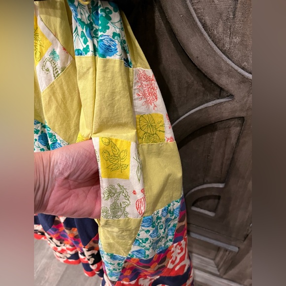 EUC Women’s Anthropologie MAEVE Multicolored Patchwork Strappy Pocket Dress (2) - Picture 10 of 11